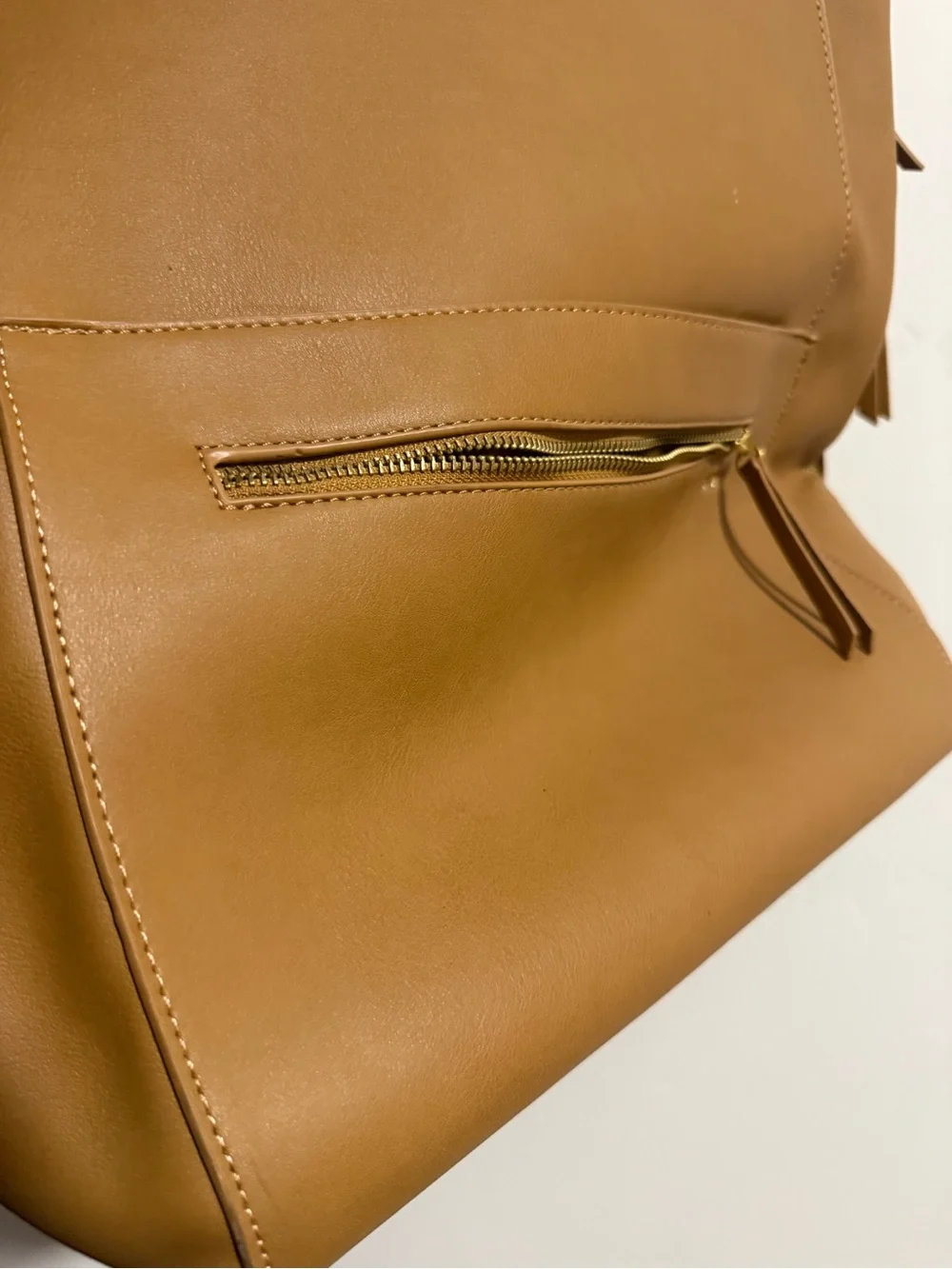 Fawn Design Caramel Leather Backpack with Gold Hardware